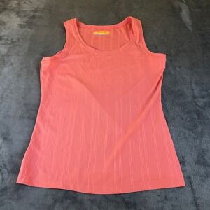 Lucy Women's Tank Top M Medium Ribbed Activewear Athletic Workout Shirt Coral